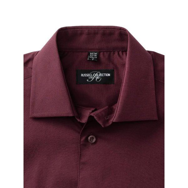 Camicia Mens Maniche Corte Easy Care Fitted - personalizzabile con logo