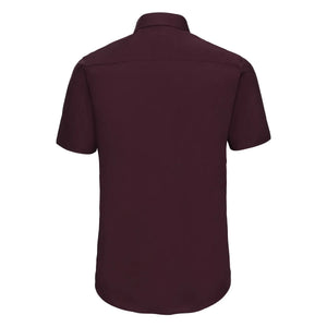 Camicia Mens Maniche Corte Easy Care Fitted - personalizzabile con logo