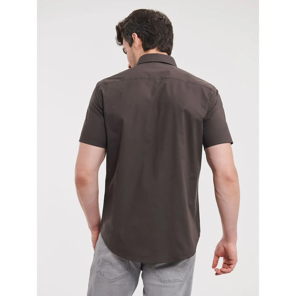 Camicia Mens Maniche Corte Easy Care Fitted - personalizzabile con logo