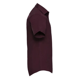 Camicia Mens Maniche Corte Easy Care Fitted - personalizzabile con logo