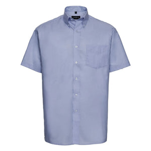 Camicia Mens Maniche Corte Easy Care Oxford azzurro / S - personalizzabile con logo