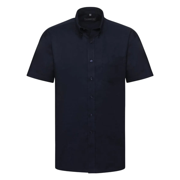 Camicia Mens Maniche Corte Easy Care Oxford blu / S - personalizzabile con logo