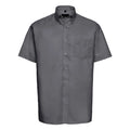 Camicia Mens Maniche Corte Easy Care Oxford grigio / S - personalizzabile con logo