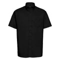 Camicia Mens Maniche Corte Easy Care Oxford nero / S - personalizzabile con logo