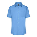Camicia Mens  Maniche Corte Poplin azzurro / S - personalizzabile con logo