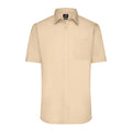 Camicia Mens  Maniche Corte Poplin beige / S - personalizzabile con logo