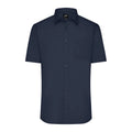 Camicia Mens  Maniche Corte Poplin blu / S - personalizzabile con logo