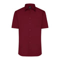 Camicia Mens  Maniche Corte Poplin bordeaux / S - personalizzabile con logo