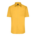 Camicia Mens  Maniche Corte Poplin giallo / S - personalizzabile con logo