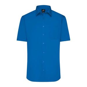 Camicia Mens  Maniche Corte Poplin royal / S - personalizzabile con logo