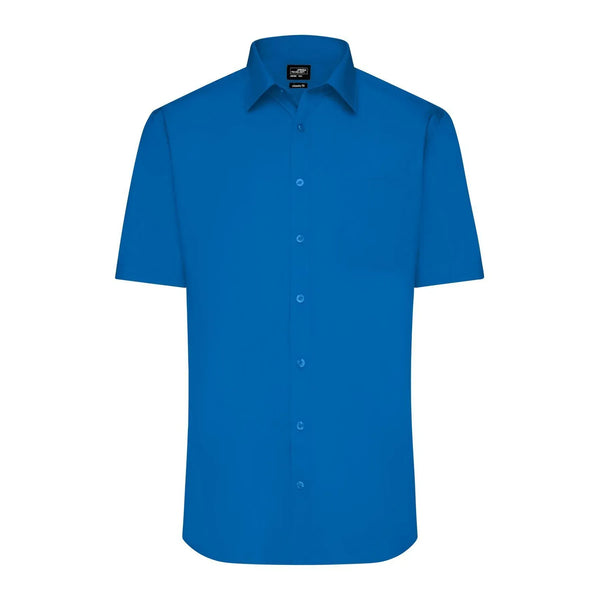 Camicia Mens  Maniche Corte Poplin royal / S - personalizzabile con logo