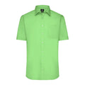 Camicia Mens  Maniche Corte Poplin verde / S - personalizzabile con logo