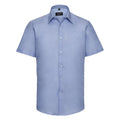 Camicia Mens Maniche Corte Tailored Oxford azzurro / S - personalizzabile con logo