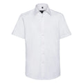 Camicia Mens Maniche Corte Tailored Oxford bianco / S - personalizzabile con logo