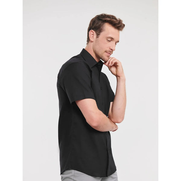Camicia Mens Maniche Corte Tailored Oxford - personalizzabile con logo
