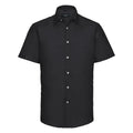 Camicia Mens Maniche Corte Tailored Oxford nero / S - personalizzabile con logo
