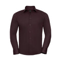 Camicia Mens Maniche Lunghe Easy Care Fitted bordeaux / S - personalizzabile con logo