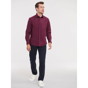 Camicia Mens Maniche Lunghe Easy Care Fitted - personalizzabile con logo