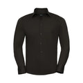Camicia Mens Maniche Lunghe Easy Care Fitted marrone / S - personalizzabile con logo