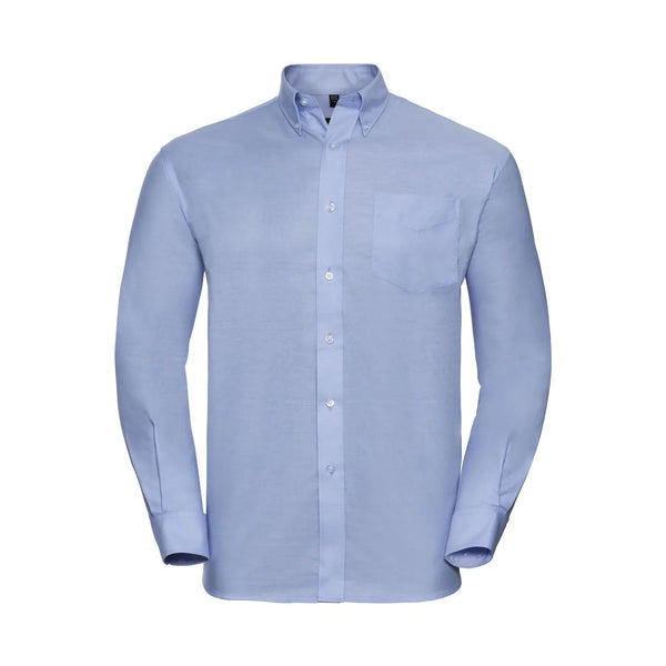 Camicia Mens Maniche Lunghe Easy Care Oxford azzurro / S - personalizzabile con logo