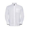 Camicia Mens Maniche Lunghe Easy Care Oxford bianco / S - personalizzabile con logo