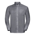 Camicia Mens Maniche Lunghe Easy Care Oxford grigio / S - personalizzabile con logo