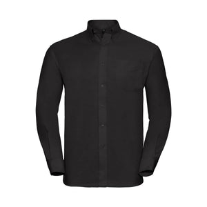 Camicia Mens Maniche Lunghe Easy Care Oxford nero / S - personalizzabile con logo