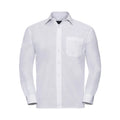 Camicia Mens Maniche Lunghe Polycotton Poplin bianco / S - personalizzabile con logo