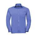 Camicia Mens Maniche Lunghe Polycotton Poplin blu / S - personalizzabile con logo