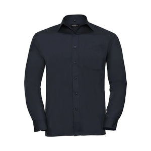 Camicia Mens Maniche Lunghe Polycotton Poplin french navy / S - personalizzabile con logo