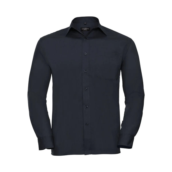 Camicia Mens Maniche Lunghe Polycotton Poplin french navy / S - personalizzabile con logo