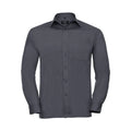 Camicia Mens Maniche Lunghe Polycotton Poplin grigio / S - personalizzabile con logo