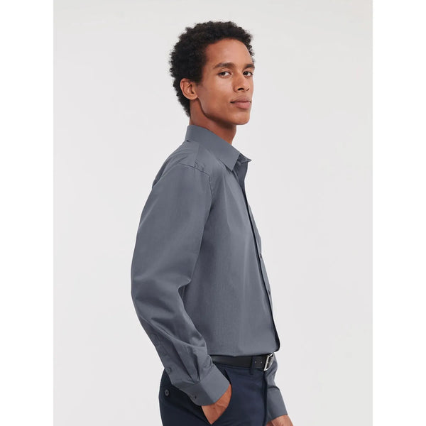 Camicia Mens Maniche Lunghe Polycotton Poplin - personalizzabile con logo