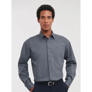 Camicia Mens Maniche Lunghe Polycotton Poplin - personalizzabile con logo