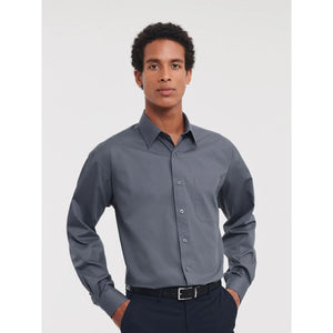 Camicia Mens Maniche Lunghe Polycotton Poplin - personalizzabile con logo