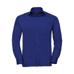 Camicia Mens Maniche Lunghe Polycotton Poplin royal / S - personalizzabile con logo