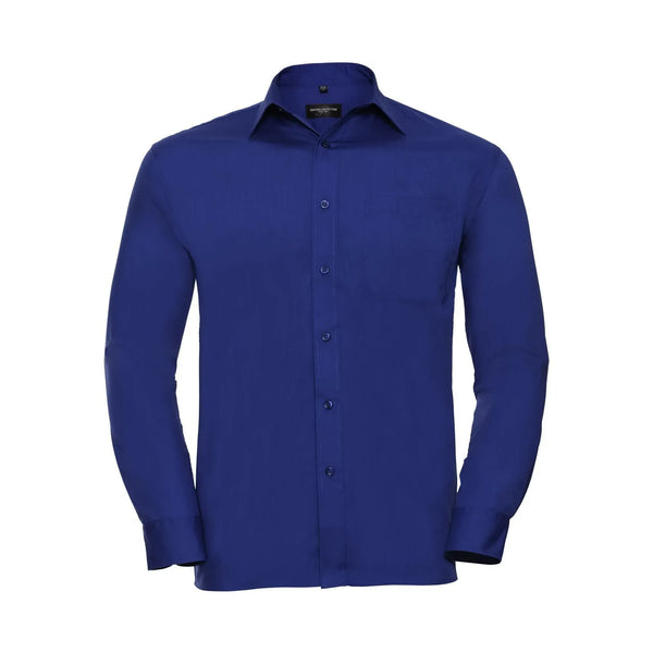 Camicia Mens Maniche Lunghe Polycotton Poplin royal / S - personalizzabile con logo