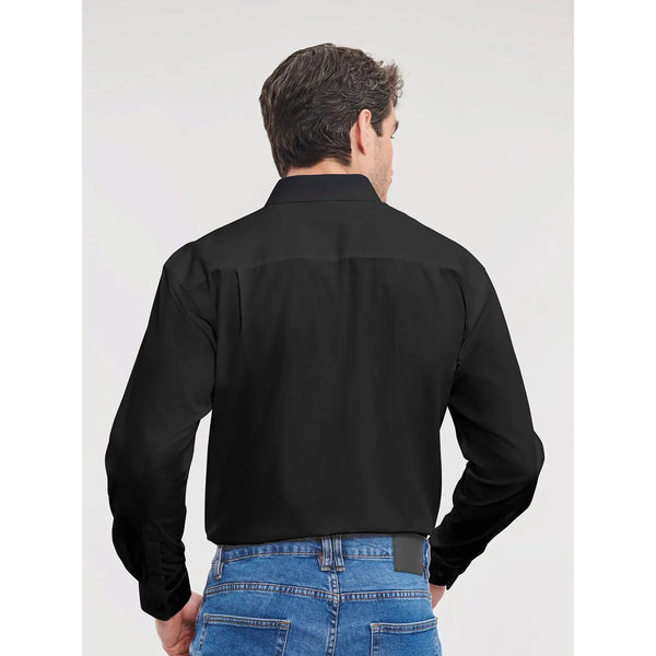 Camicia Mens Maniche Lunghe Pure Cotton Poplin - personalizzabile con logo