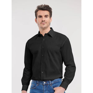 Camicia Mens Maniche Lunghe Pure Cotton Poplin - personalizzabile con logo