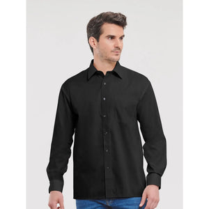 Camicia Mens Maniche Lunghe Pure Cotton Poplin - personalizzabile con logo