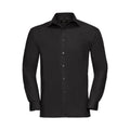 Camicia Mens Maniche Lunghe Pure Cotton Poplin nero / S - personalizzabile con logo