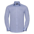 Camicia Mens Maniche Lunghe Tailored Herringbone azzurro / S - personalizzabile con logo