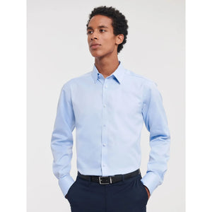 Camicia Mens Maniche Lunghe Tailored Herringbone - personalizzabile con logo