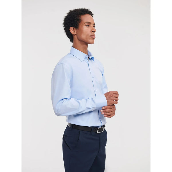 Camicia Mens Maniche Lunghe Tailored Herringbone - personalizzabile con logo