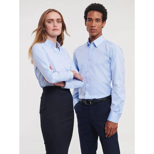 Camicia Mens Maniche Lunghe Tailored Herringbone - personalizzabile con logo