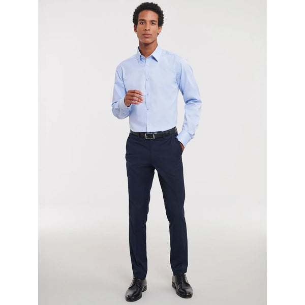 Camicia Mens Maniche Lunghe Tailored Herringbone - personalizzabile con logo