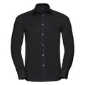 Camicia Mens Maniche Lunghe Tailored Oxford nero / S - personalizzabile con logo