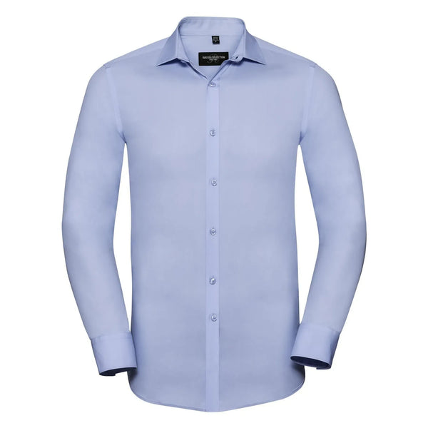 Camicia Mens Maniche Lunghe Ultimate Stretch azzurro / S - personalizzabile con logo