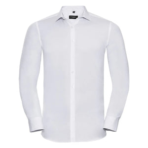 Camicia Mens Maniche Lunghe Ultimate Stretch bianco / S - personalizzabile con logo