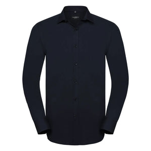 Camicia Mens Maniche Lunghe Ultimate Stretch blu / S - personalizzabile con logo